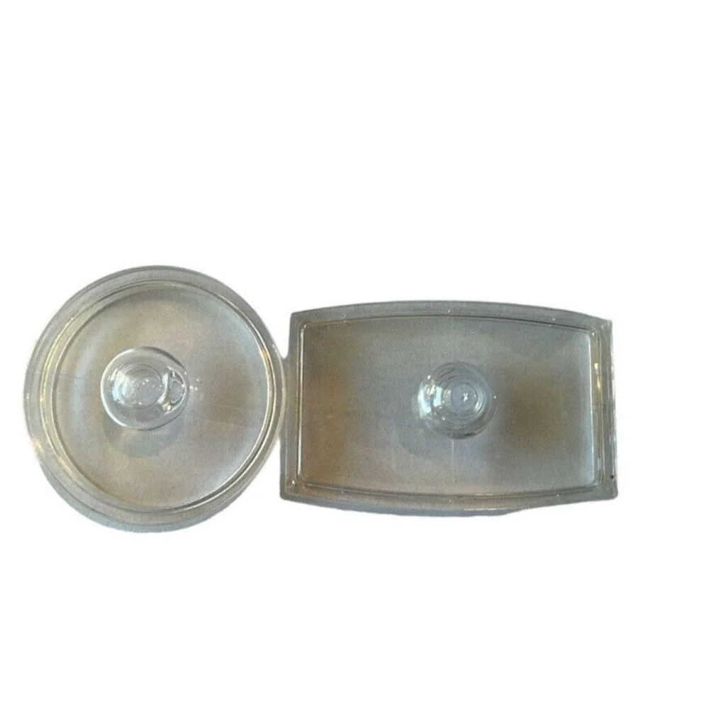 Acrylic QTip Cotton Swab and Cotton Round Ball Holder Dispenser Set
